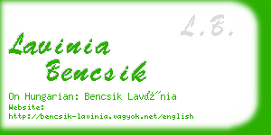 lavinia bencsik business card